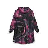Cozy Rose Print Unisex Hooded Blanket | Perfect for Home, Gifts, Festivals, Self-Care