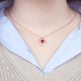 622. Circle Shape Birthstone Necklace