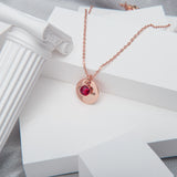 622. Circle Shape Birthstone Necklace
