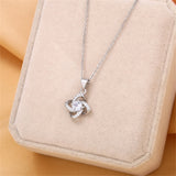 853. Flower Knot Moissanite Pendant Necklace