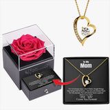 665. Rose Box with Hearts Necklace