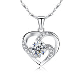 855. Hollow Heart Zirconia Pendant Necklace