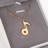 617. Music Note Necklace- 925 Sliver