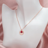 622. Circle Shape Birthstone Necklace