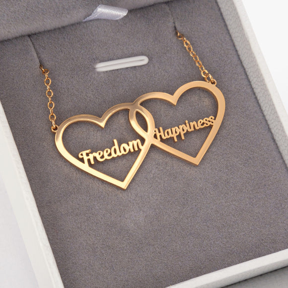 615. Double Heart Name Necklace