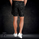 UYG BLACK CAMO EDITION - Mens 2-in-1 Shorts