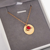 622. Circle Shape Birthstone Necklace