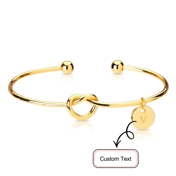 515. Custom Initial Charm Bangle