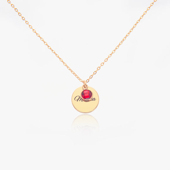 622. Circle Shape Birthstone Necklace