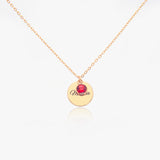 622. Circle Shape Birthstone Necklace