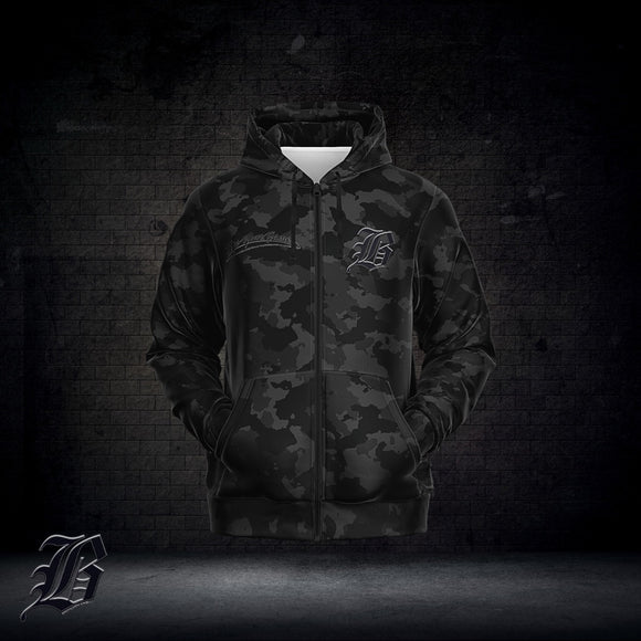 UYG BLACK CAMO EDITION - Athletic Zip-Up Hoodie