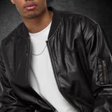 0008 Leather Bomber Jacket