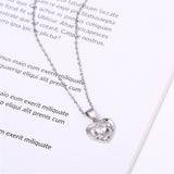 855. Hollow Heart Zirconia Pendant Necklace