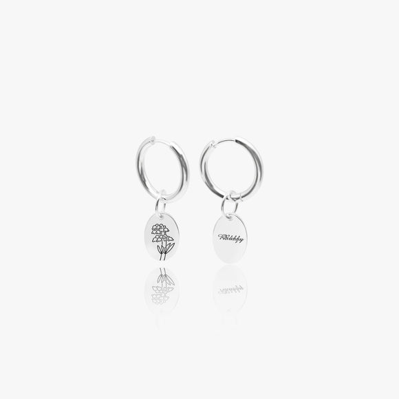658. Floral Signet Earrings- 925 Silver