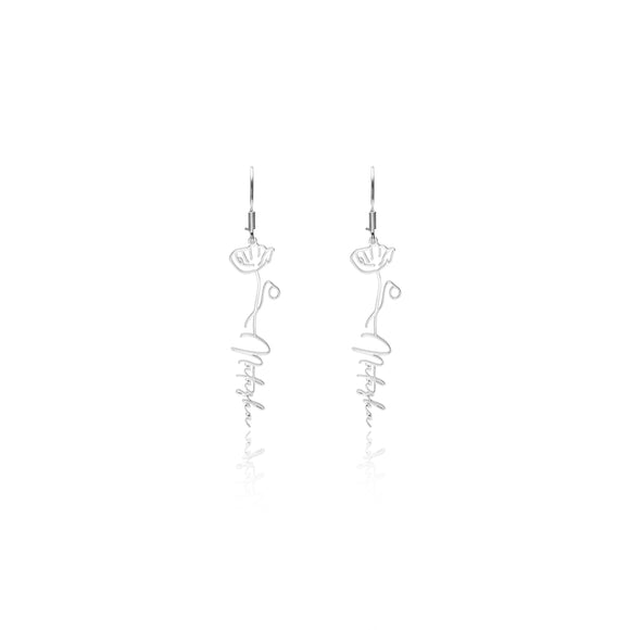 653. Floral Earrings Hoop- 925 Silver