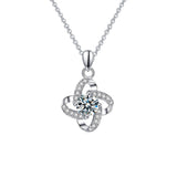 853. Flower Knot Moissanite Pendant Necklace