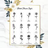 511. Personalized Birth Flower Name Necklace