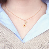 617. Music Note Necklace- 925 Sliver