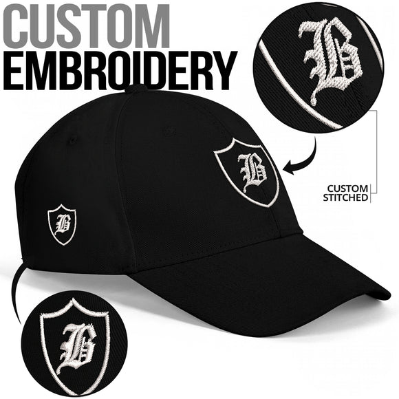 SNAP BACK EMBROIDED CURVED - BLACK/WHITE