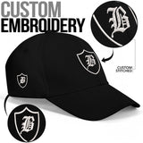 SNAP BACK EMBROIDED CURVED - BLACK/WHITE