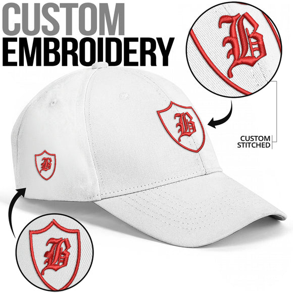SNAP BACK EMBROIDED CURVED BRIM - WHITE/RED