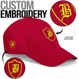 SNAP BACK EMBROIDED CURVED BRIM - RED/YELLOW