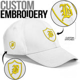 SNAP BACK EMBROIDED CURVED BRIM - WHITE/YELLOW