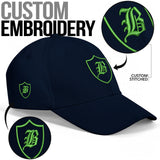 SNAP BACK EMBROIDED CURVED BRIM - BLUE/GREEN
