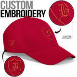 SNAP BACK EMBROIDED CURVED BRIM - RED/RED