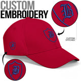 SNAP BACK EMBROIDED CURVED BRIM - RED/BLUE