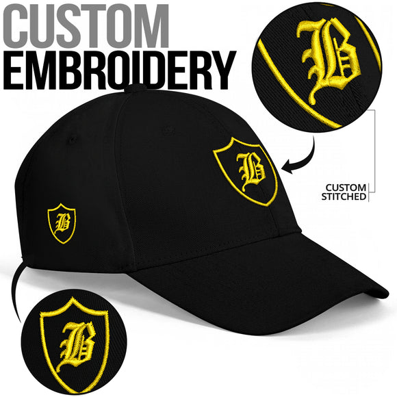 SNAP BACK EMBROIDED CURVED - BLACK/YELLOW