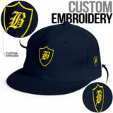 SNAP BACK EMBROIDED HAT - BLUE/YELLOW