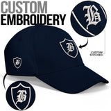 SNAP BACK EMBROIDED CURVED BRIM - BLUE/WHITE