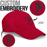 SNAP BACK EMBROIDED CURVED BRIM - RED/BLACK