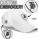 SNAP BACK EMBROIDED CURVED BRIM - WHITE/BLACK