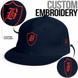 SNAP BACK EMBOIDED HAT - BLUE/RED