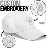 SNAP BACK EMBROIDED CURVED BRIM - WHITE/WHITE
