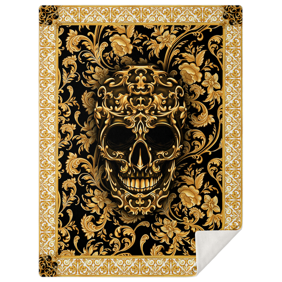 BAROQUE SKULL MICROFLEECE BLANKET