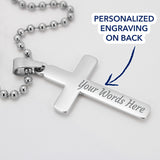 Personalized cross with ball chain