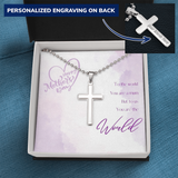 Personalized cross with ball chain