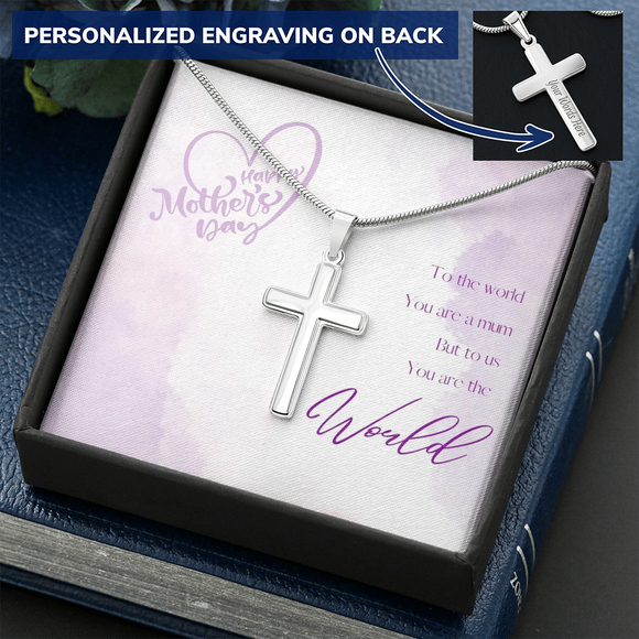 Personalized cross necklace