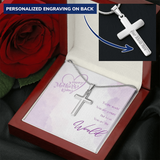 Personalized cross necklace