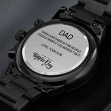 CUSTOM ENGRAVED BLACK CHRONOGRAPH WATCH