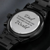 CUSTOM ENGRAVED BLACK CHRONOGRAPH WATCH