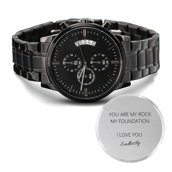 CUSTOMIZED BLACK CHRONOGRAPH WATCH