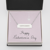 Horizontal Bar Necklace - Roman Numerals - Valentines