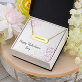 Horizontal Bar Necklace - Roman Numerals - Valentines