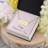 Horizontal Bar Necklace - Roman Numerals - Valentines