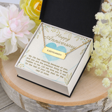 Horizontal Bar Necklace - Roman Numerals