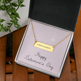 Horizontal Bar Necklace - Roman Numerals - Valentines